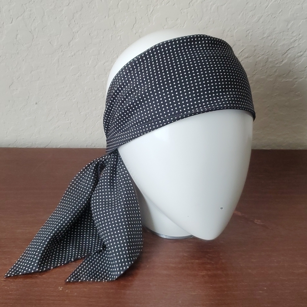 4/$20 Black hair or neck tie either white dots